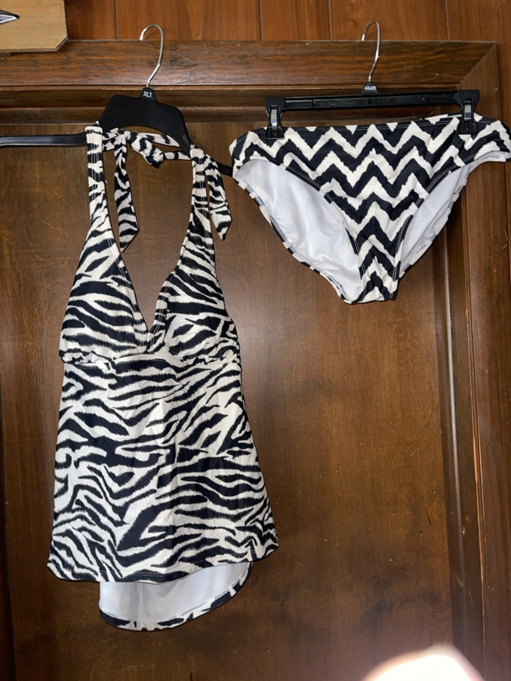 Catalina Black and White Zebra-Print Tankini